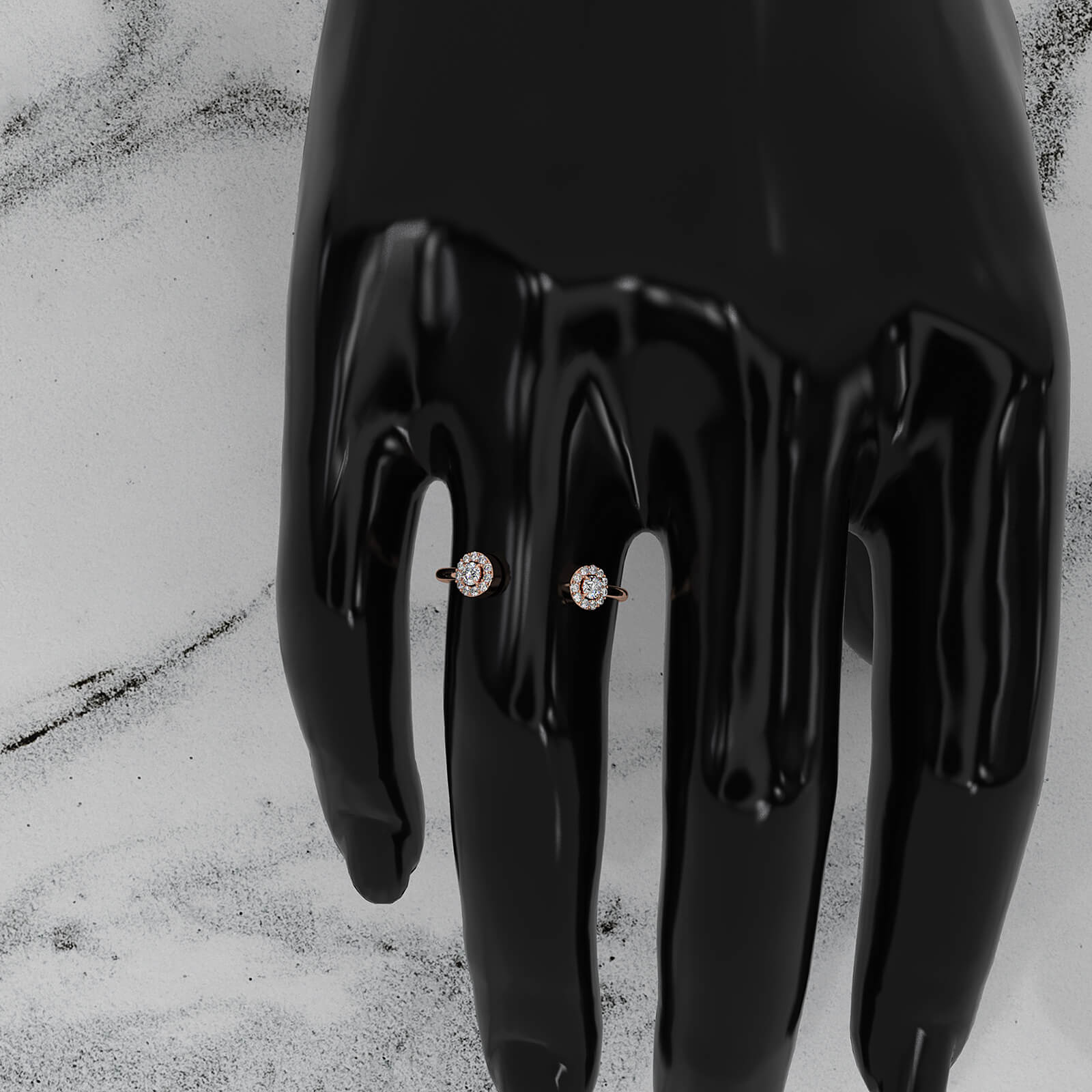 Women's Thin Round Lab Diamond Open Cuff Fashion Ring 0.14ctw.